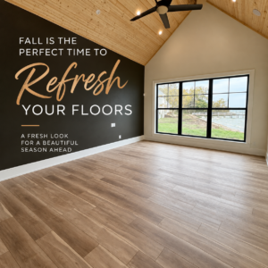 Beautiful wood-look flooring in a cozy living room ready for fall.